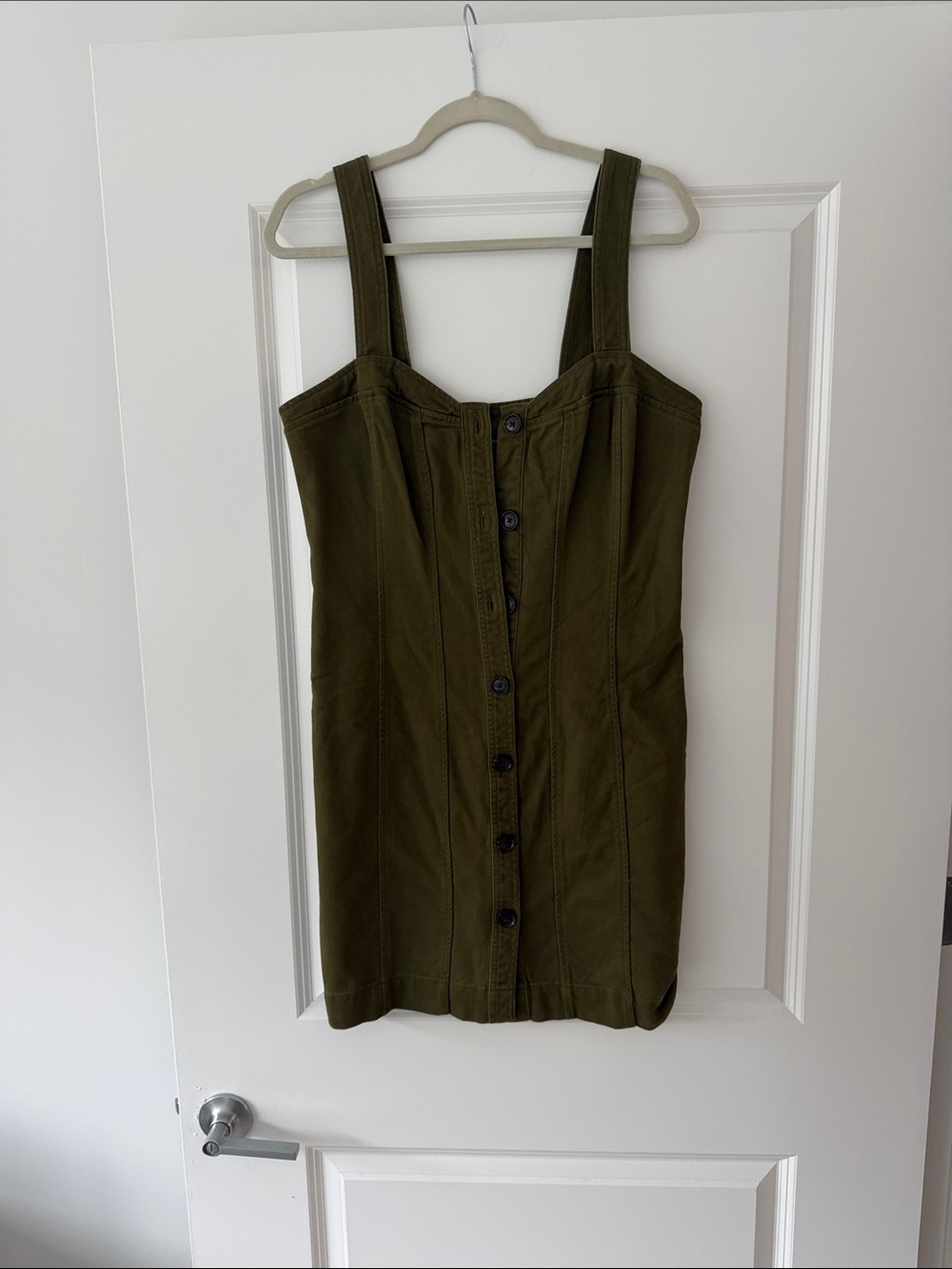 NWT Banana Republic Olive Green Button-Front Mini Dress